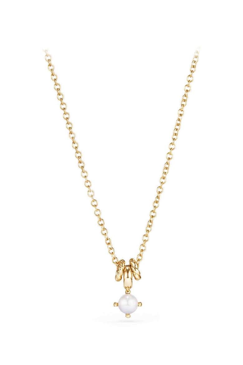 Cable Collectibles® Kids' Birthstone Necklace in 18K Gold, Main, color, PEARL