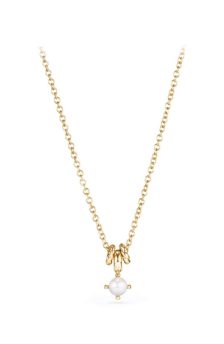 David Yurman Cable Collectibles<sup>®</sup> Kids' Birthstone Necklace in 18K Gold, Main, color, 