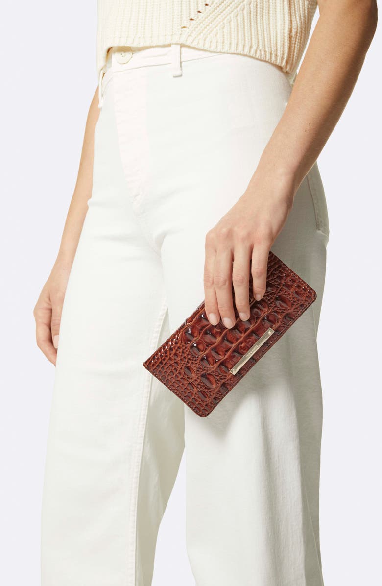 Brahmin Ady Croc Embossed Leather Wallet, Alternate, color, Coquette Ombre Melbourne