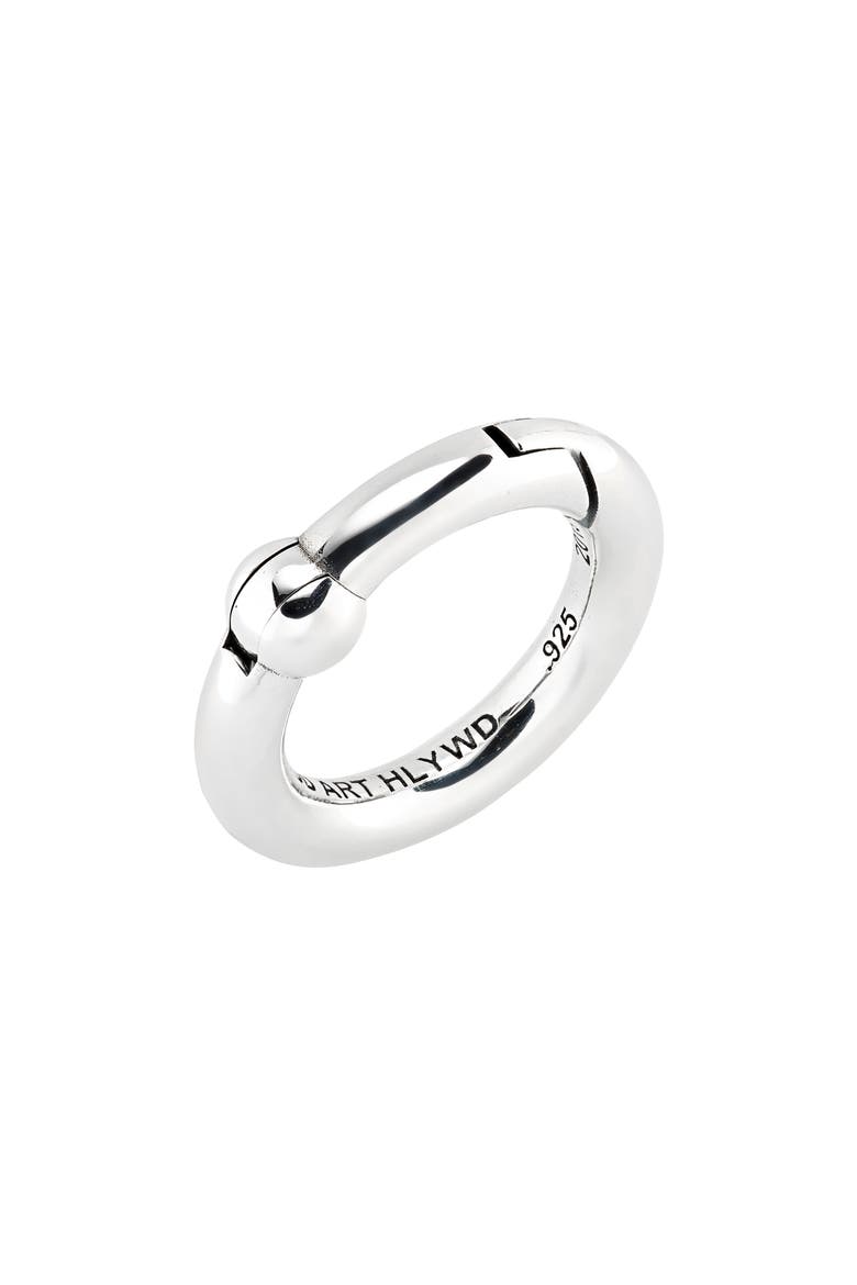 Sterling Silver Carabiner Ring, Main, color, SILVER