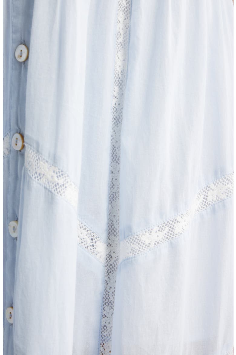 Esilda Lace Trim Cotton Dress, Alternate, color, BABY BLUEBELL
