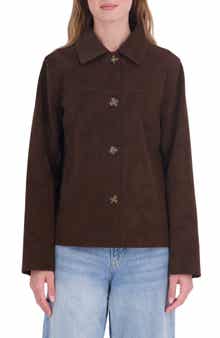 Faux Leather Car Coat