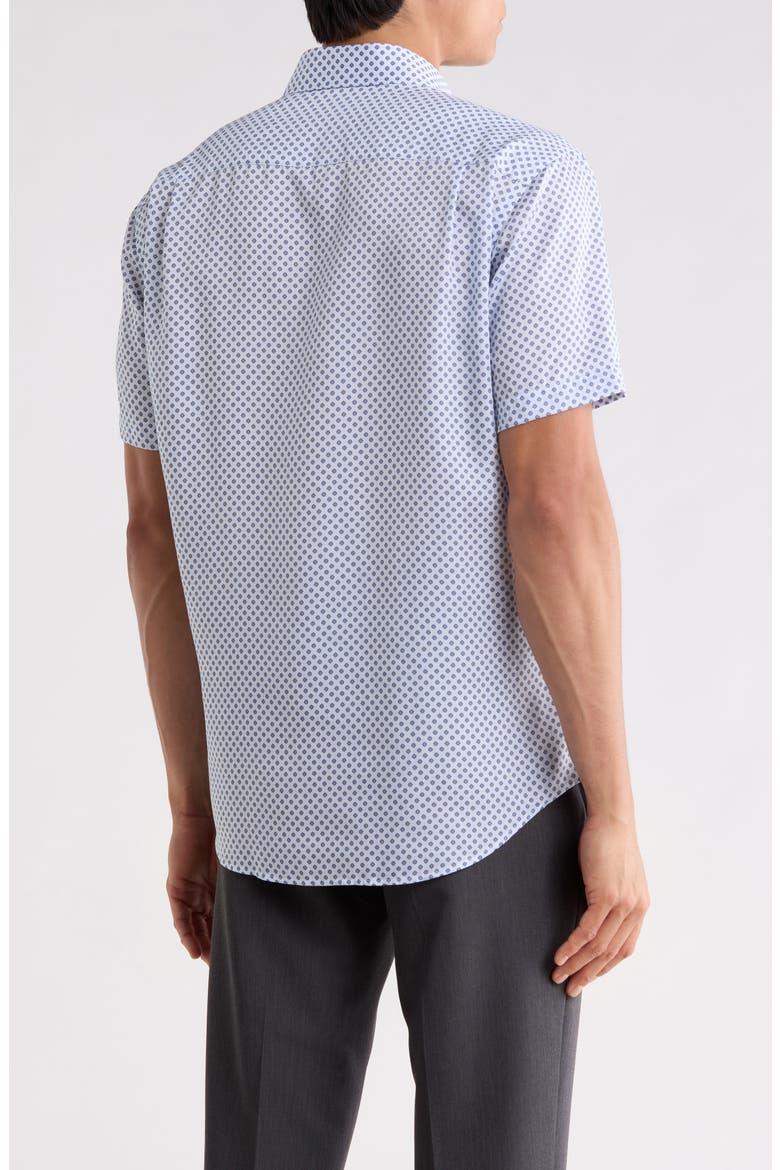 Floral Print Short Sleeve Shirt, Alternate, color, WHITE/ NAVY
