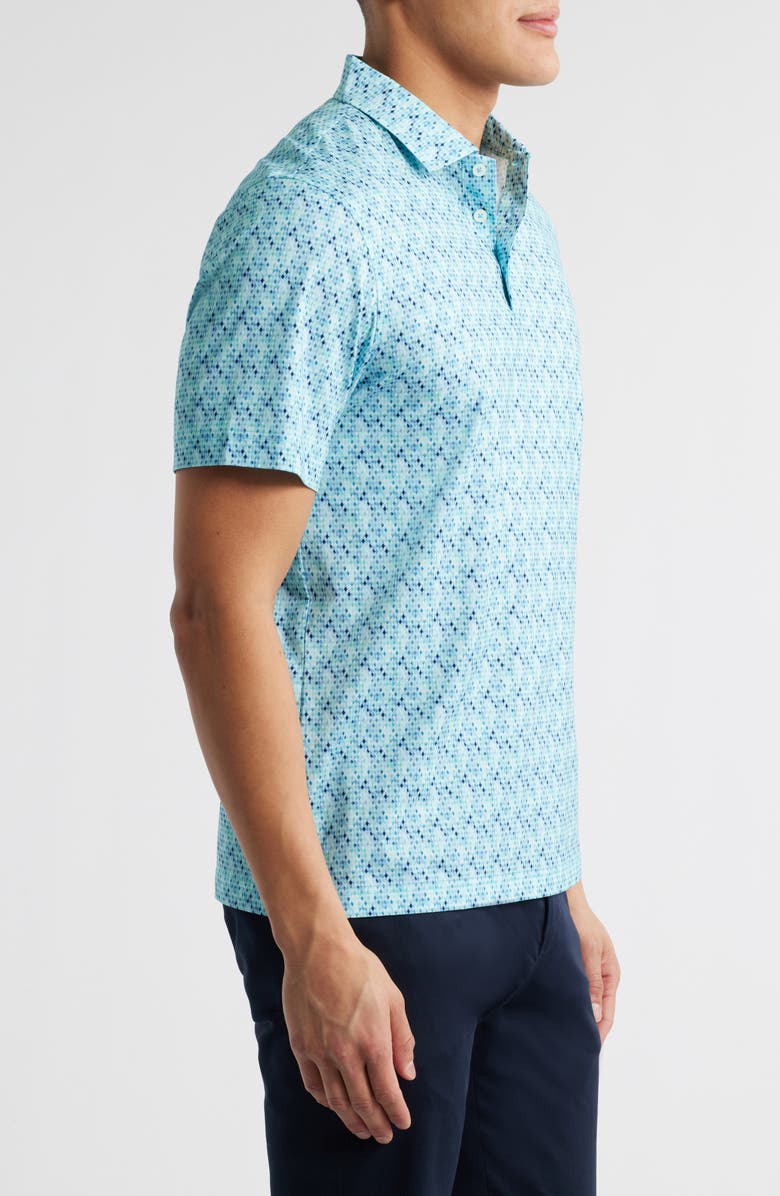Bugatchi Victor OoohCotton<sup>®</sup> Geo Print Polo, Alternate, color, Turquoise