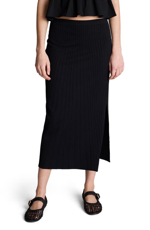 Ribbed Midi Skirt