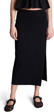 Kenneth Cole Ribbed Midi Skirt