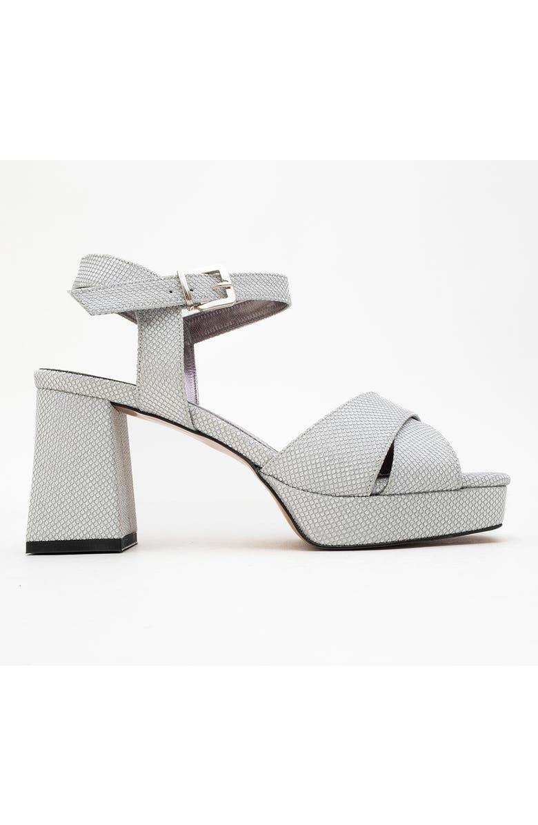 Prologue Shoes Lisbon Platform Block Heel Sandal, Alternate, color, Silver