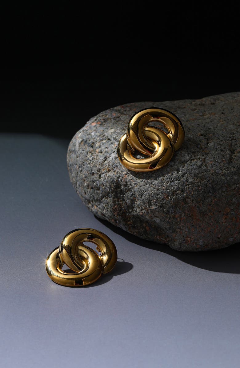 Kellery Rosalía Gold-Toned Baroque Copper Earrings, Alternate, color, Gold