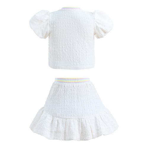 Mimi Tutu Bouclé Skirt And Top Set In White