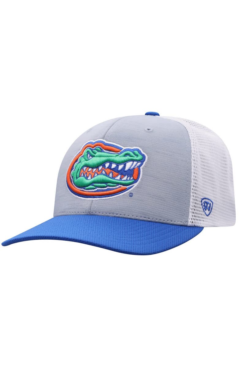 TOP OF THE WORLD Men's Top of the World  Heather Gray Florida Gators Stamp Three-Tone Flex Hat, Main, color, 