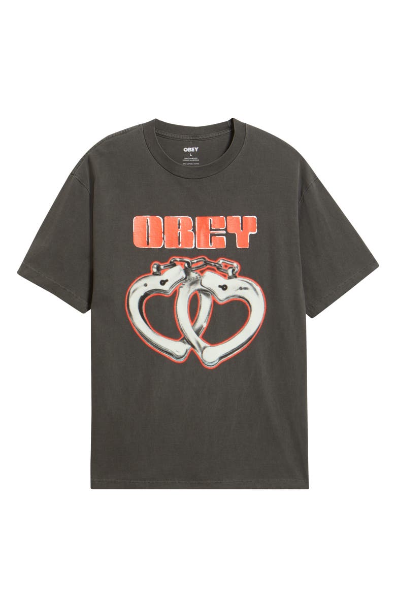 Obey Cuffs Graphic T-Shirt, Alternate, color, Pigment Dusty Black