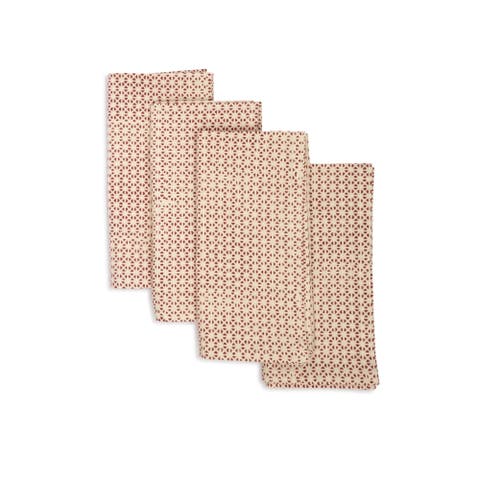 Vertex Hand Block Printed Napkins - Set of 4