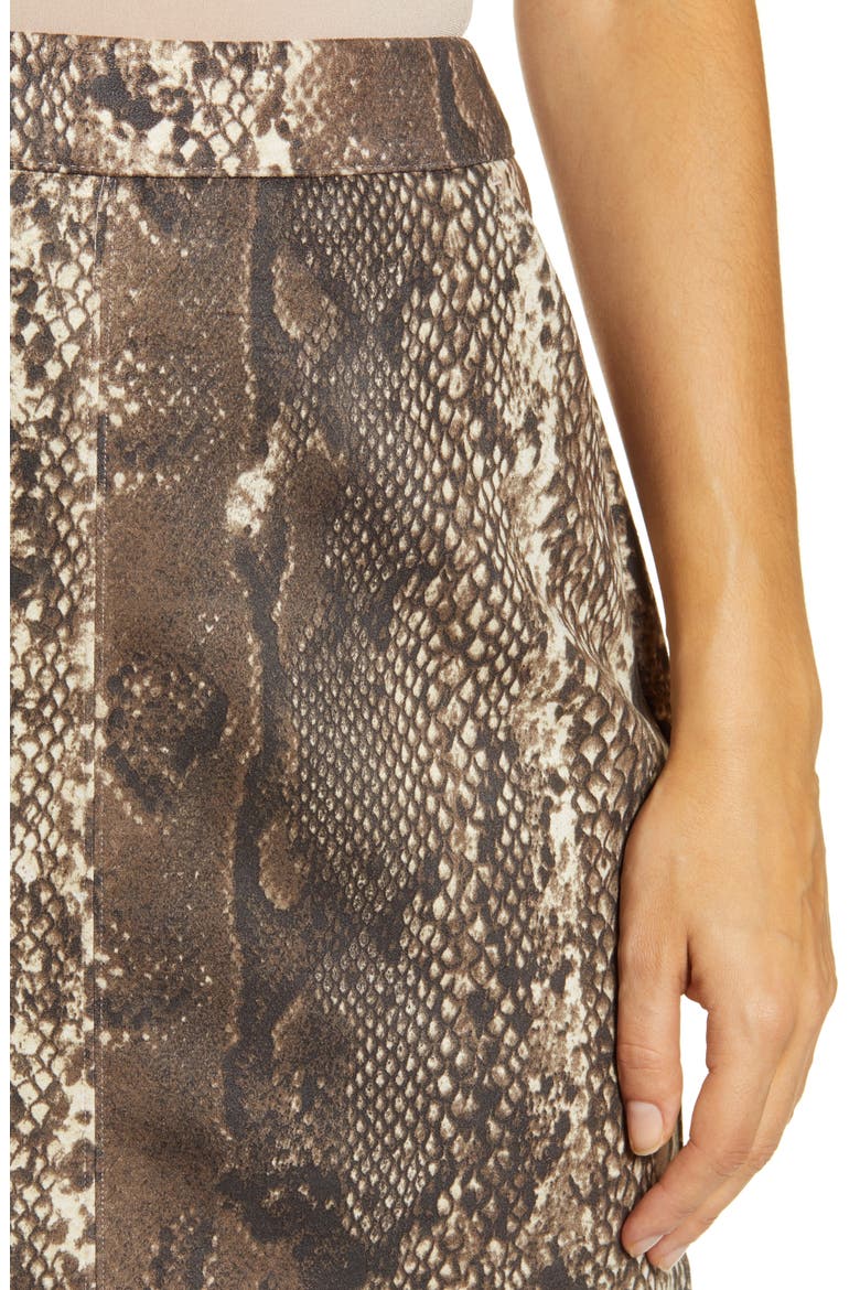 Donna Snake Print Faux Suede Miniskirt, Alternate, color, COFFEE BEAN/ AOP SNAKE