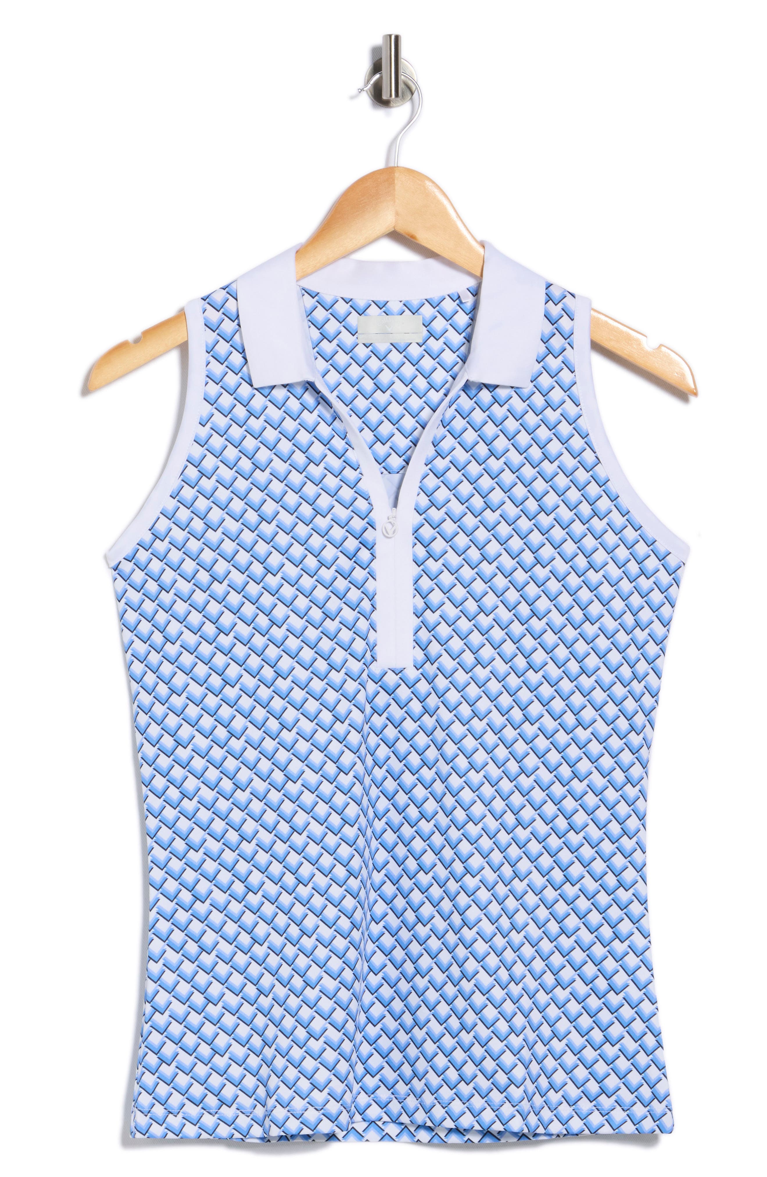 Callaway Chevron Geometric Sleeveless Polo