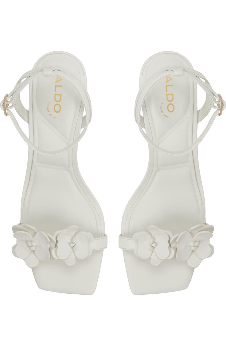 ALDO Daisyrose Ankle Strap Kitten Heel Sandal, Alternate, color, White/ Bone
