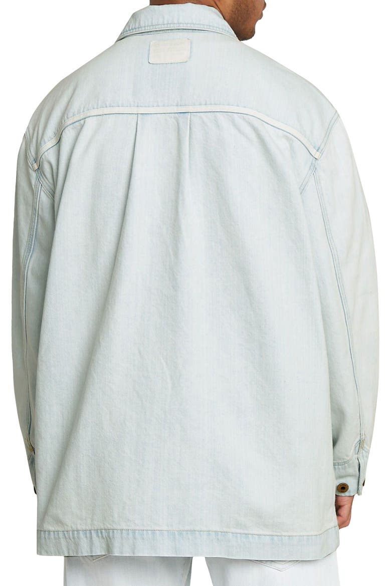 Oversize Cotton Denim Chore Coat, Alternate, color, BEACHED FADED CLIFTON BLUE