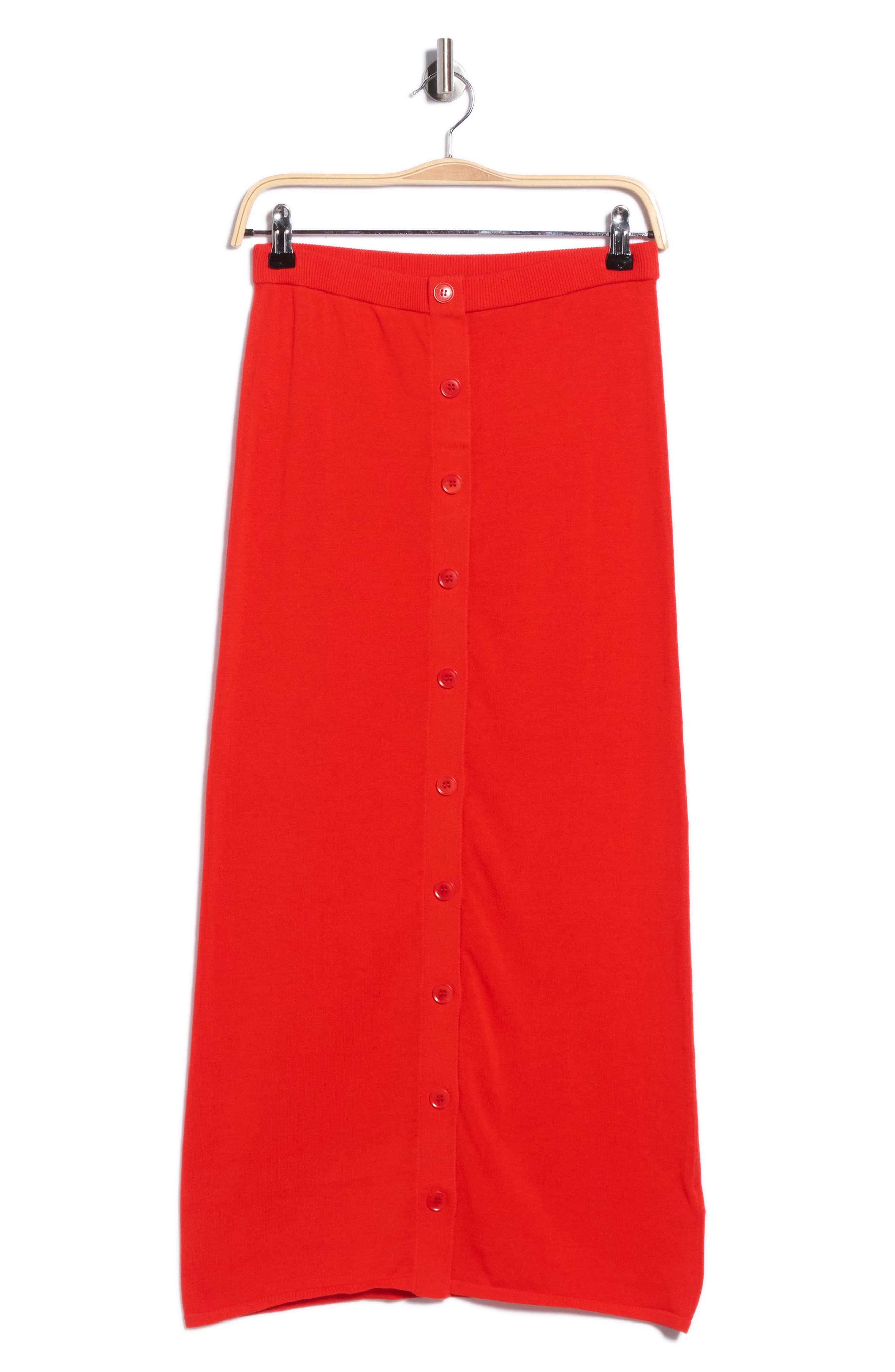 The Button Front Cotton Sweater Skirt