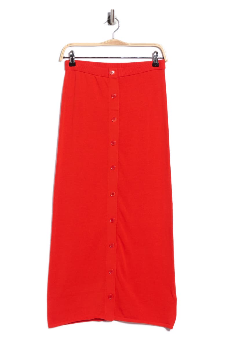 The Button Front Cotton Sweater Skirt, Main, color, TART