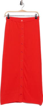 THE GREAT. The Button Front Cotton Sweater Skirt