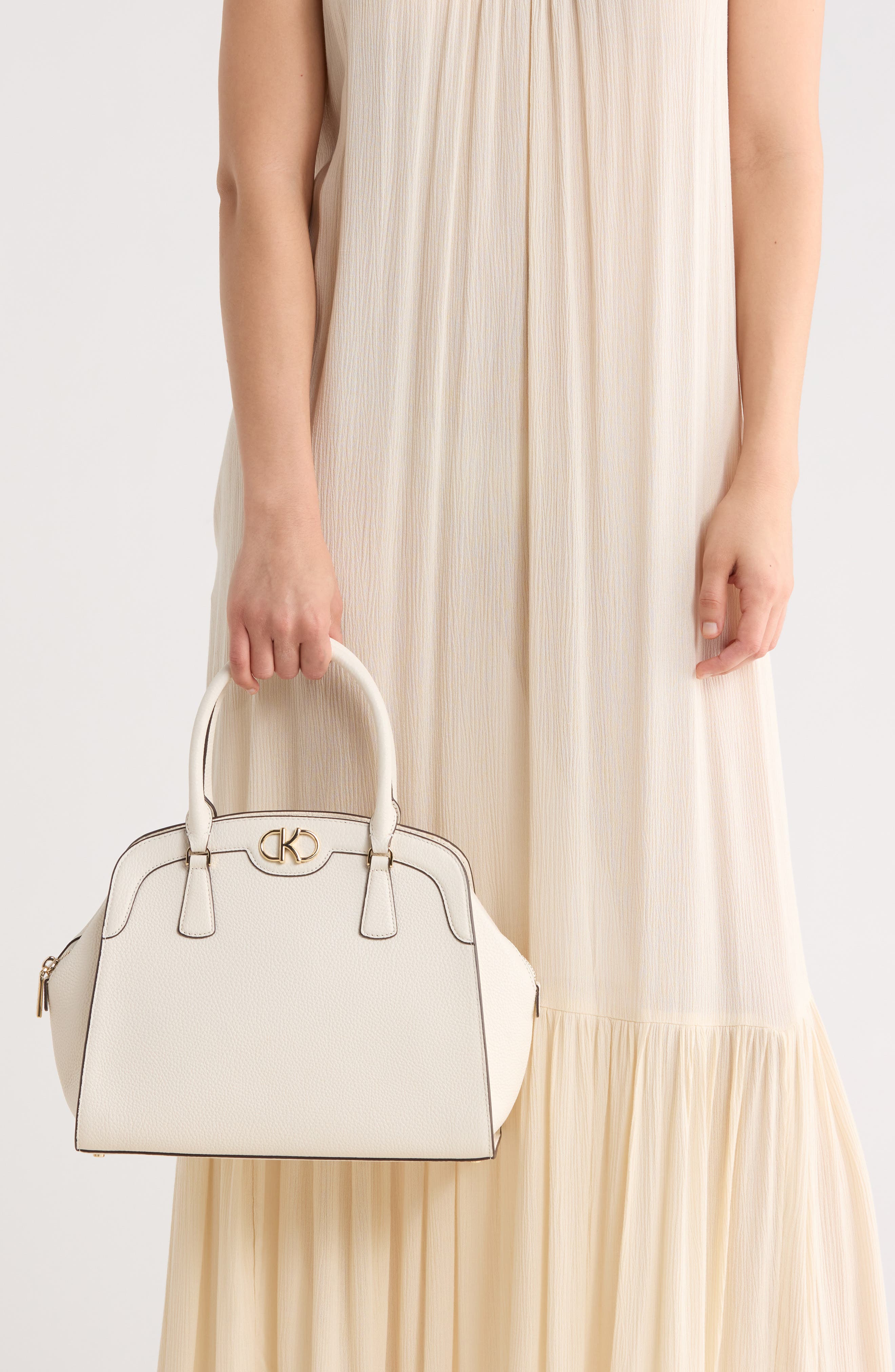 Kate Spade New York kyla pebble leather satchel bag, Alternate, color, Meringue