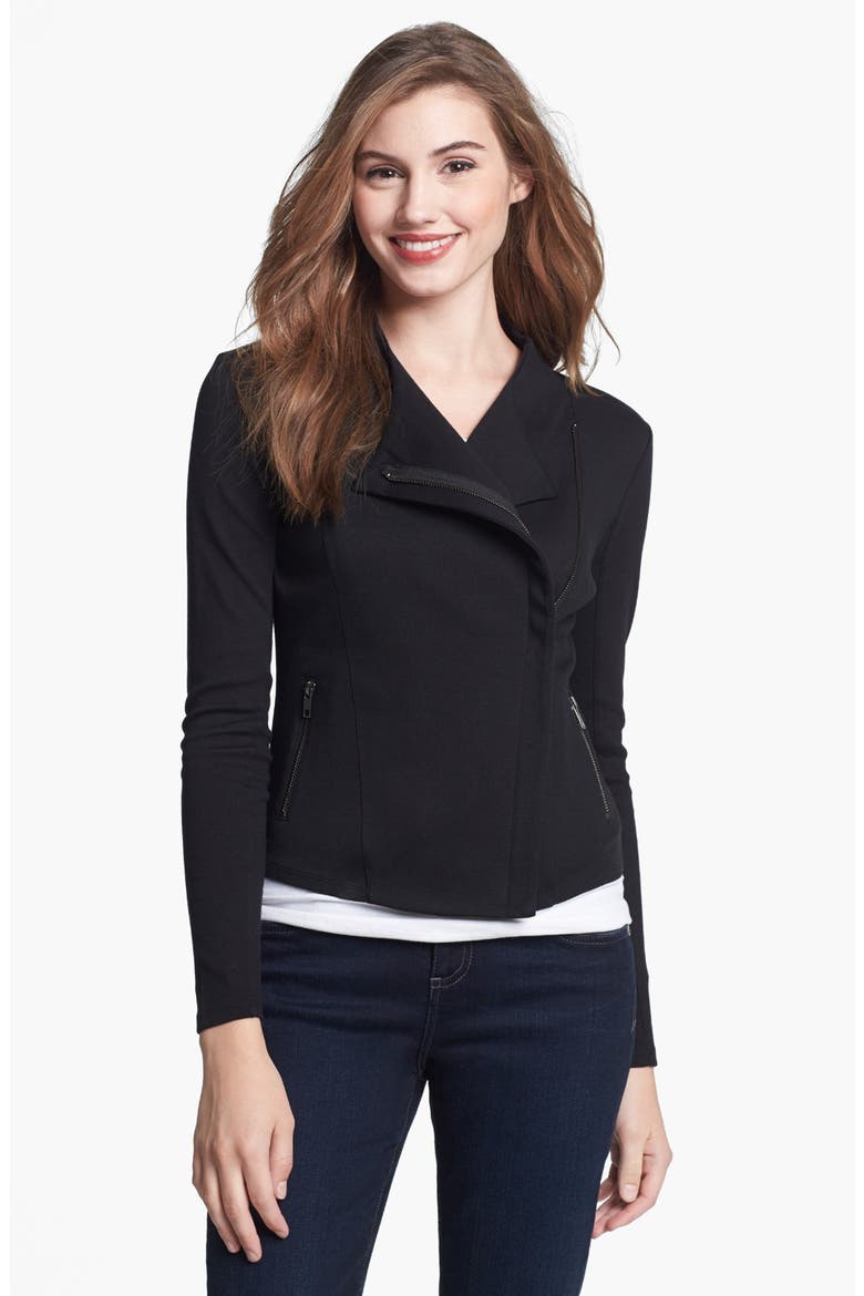 Knit Moto Jacket, Main, color, BLACK