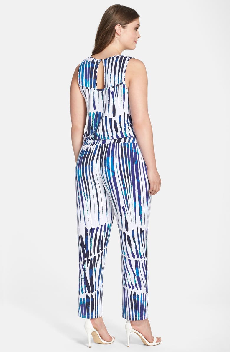 Tart 'Taryn' Print V-Neck Jumpsuit, Alternate, color, Palm Brush