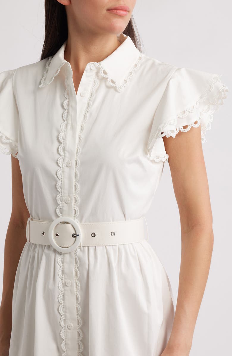 Elie Tahari The Sloane Fit & Flare Dress, Alternate, color, Sky White