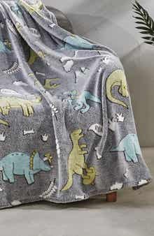 Luxury Home Glow in the Dark Dino Plush Throw Blanket