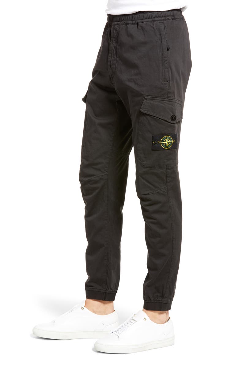 Stone Island Elastic Waist Cargo Joggers, Alternate, color, 