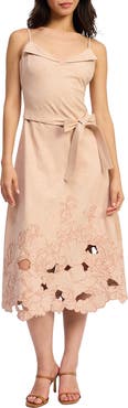 En Saison Donna Faux Suede Midi Dress