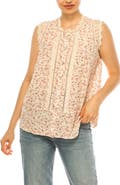 A COLLECTIVE STORY Disty Floral Lace Trim Top