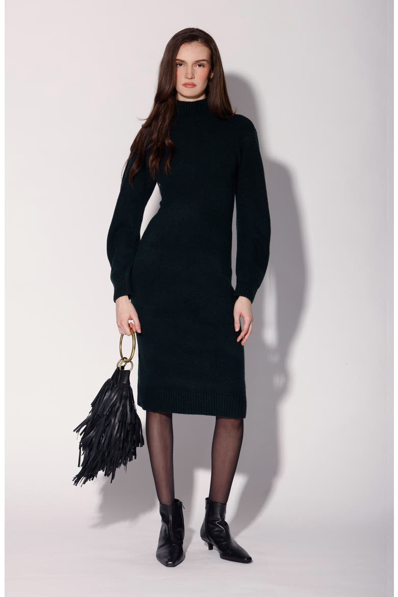 Adaline Long Sleeve Turtleneck Dress, Alternate, color, TEAL