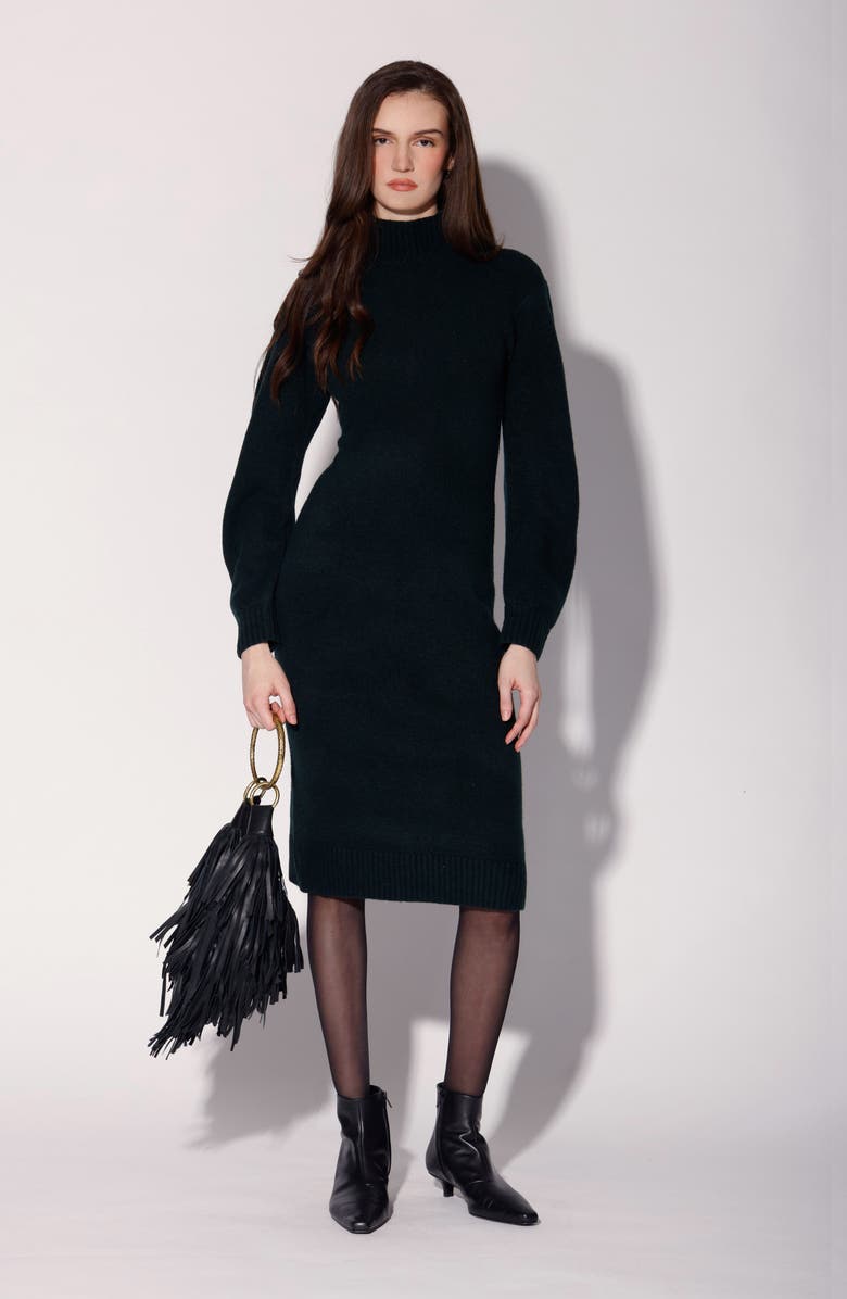 Walter Baker Adaline Long Sleeve Turtleneck Dress, Alternate, color, Teal