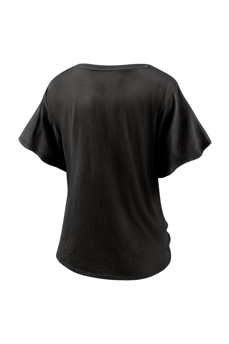 Women's Fanatics Branded Black New Orleans Saints Sport Resort Tie Front V-Neck T-Shirt, Alternate, color, BLACK
