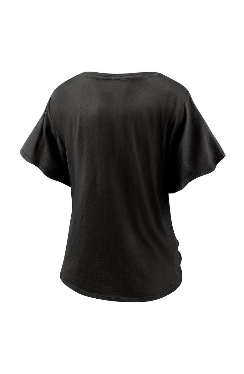 FANATICS Women's Fanatics Branded Black New Orleans Saints Sport Resort Tie Front V-Neck T-Shirt, Alternate, color, 