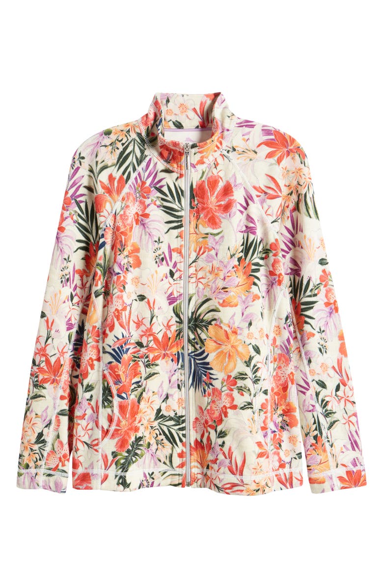 Tommy Bahama Aruba Hidden Bliss Floral Zip Front Jacket, Alternate, color, 