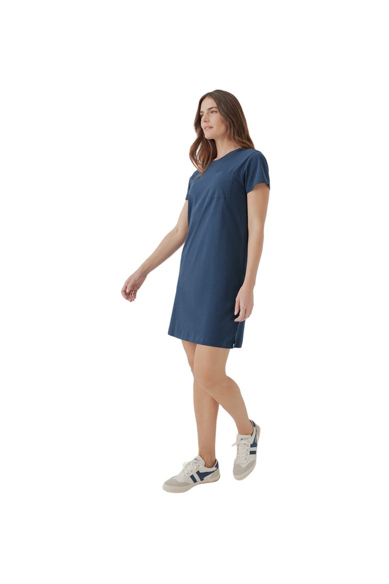 Organic Softspun Tee Dress, Alternate, color, French Navy