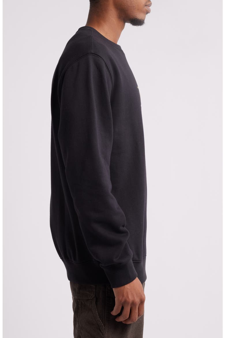 Half Box Crewneck Sweatshirt, Alternate, color, BLACK