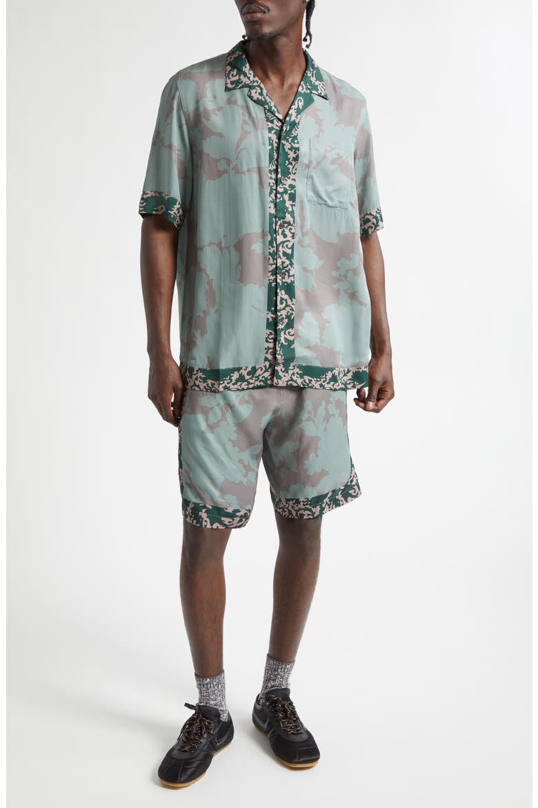 Carltone Short Sleeve Button-Up Shirt, Main, color, PETROL