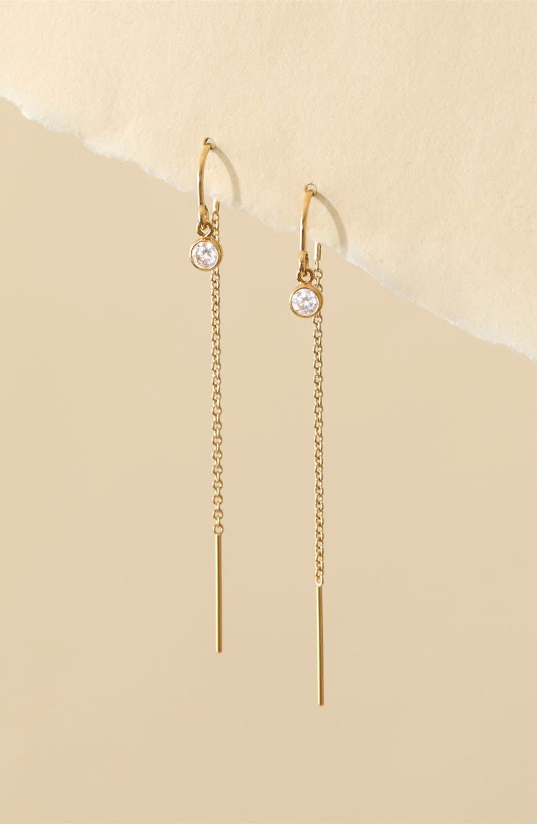 Set & Stones Kenzie Cubic Zirconia Threader Earrings, Alternate, color, Gold