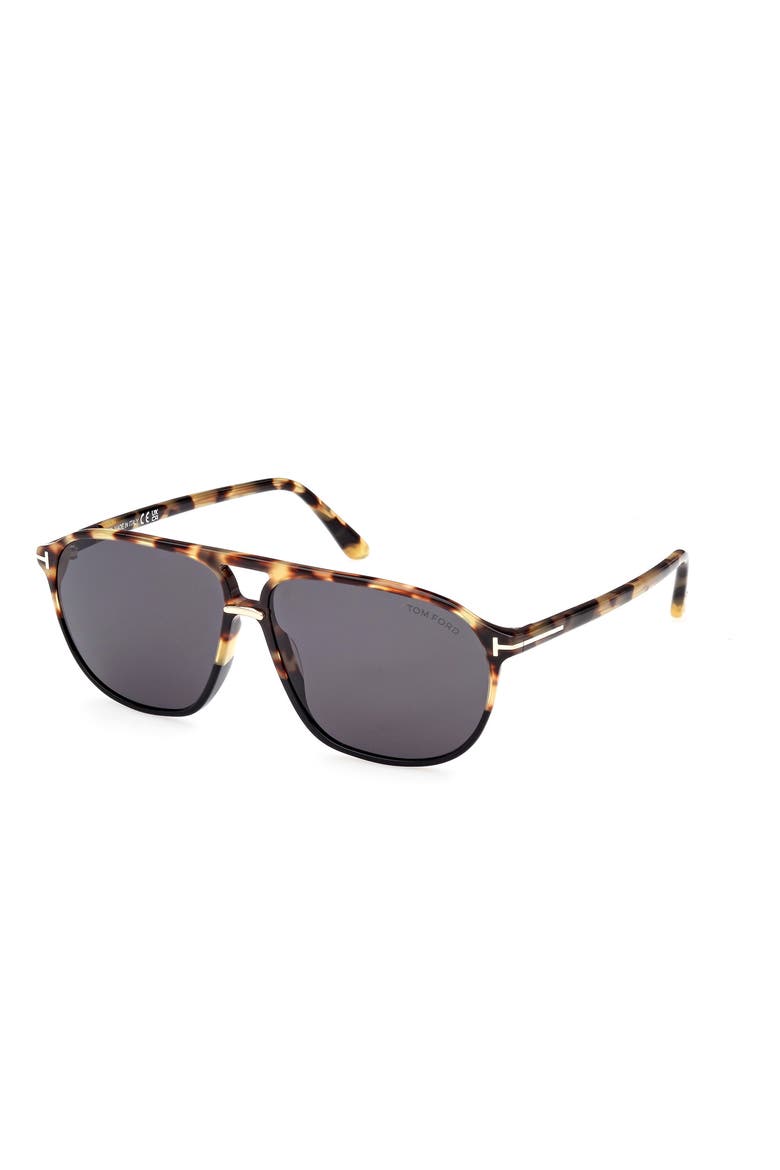 Bruce 61mm Navigator Sunglasses, Alternate, color, BLACK/OTHER / SMOKE