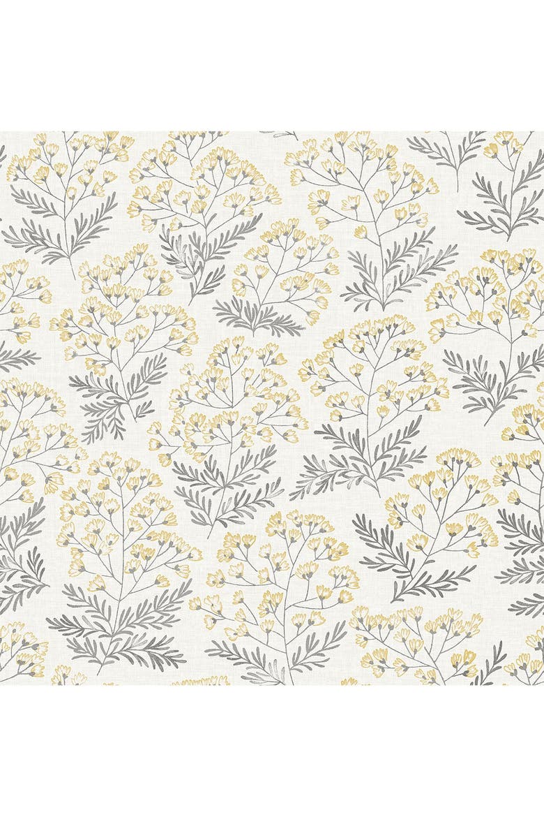 Yellow Wethersfield Peel & Stick Wallpaper, Main, color, YELLOW