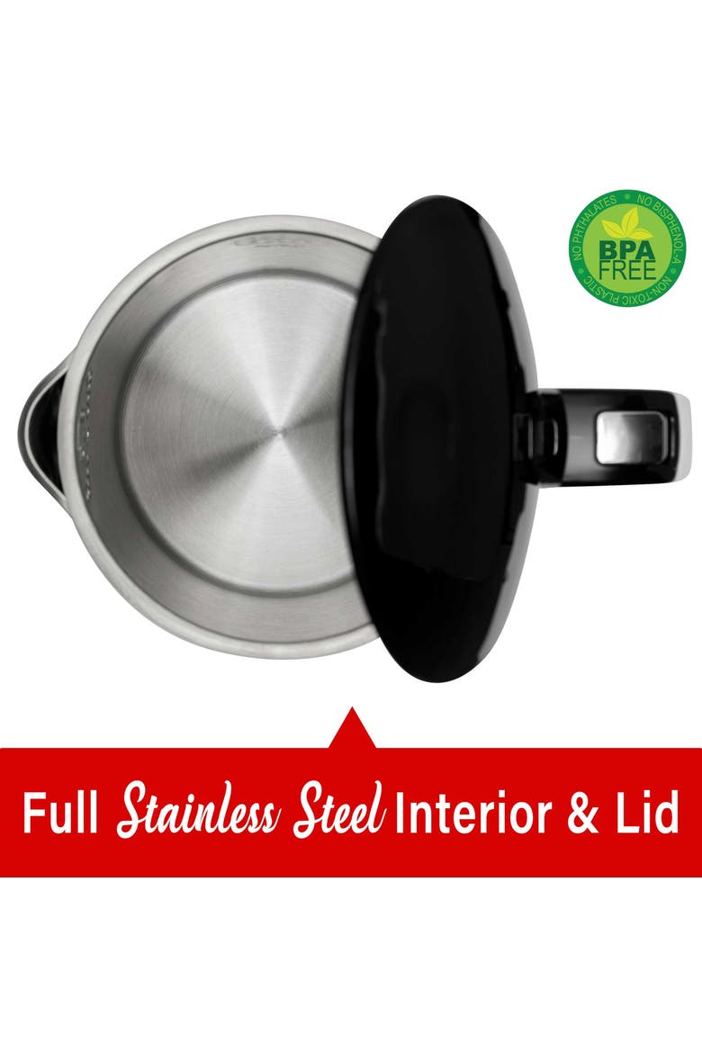 1.7L 1100W bpa Free Cordless Digital Electric Kettle, Alternate, color, Black