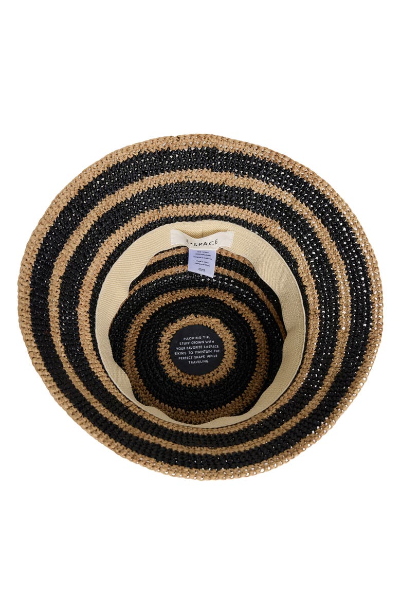 LSPACE Isadora Straw Bucket Hat, Alternate, color, Natural / Black