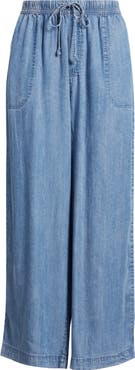 beachlunchlounge Inaya Chambray Drawstring Ankle Pants