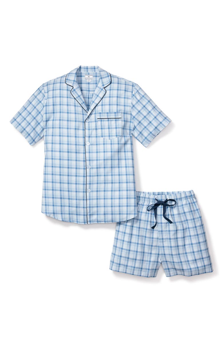 Petite Plume Seafarer Tartan Plaid Short Pajamas, Alternate, color, 