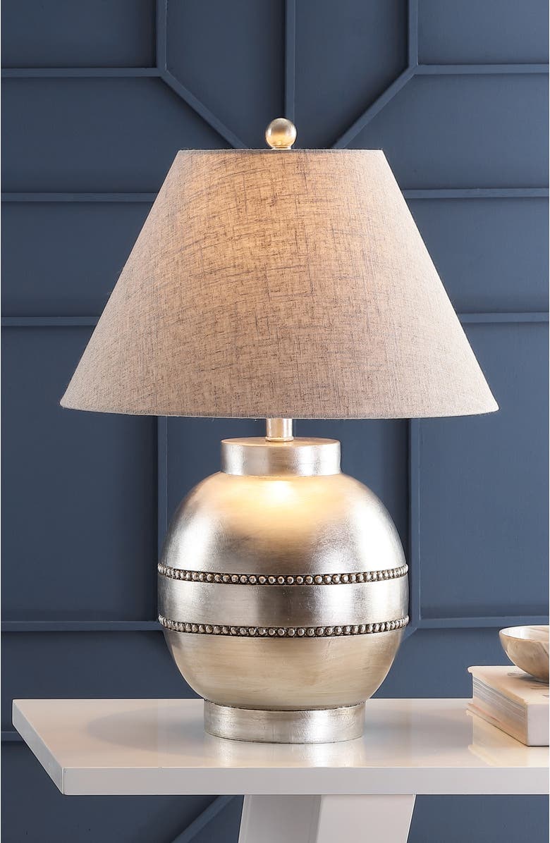 JONATHAN Y Zelda 24.5" Resin LED Table Lamp, Antique Silver, Alternate, color, 