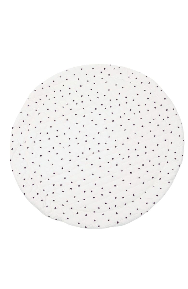 Poppyseed Play Extra Padded Round Play Mat, Main, color, Black Squiggle Dot