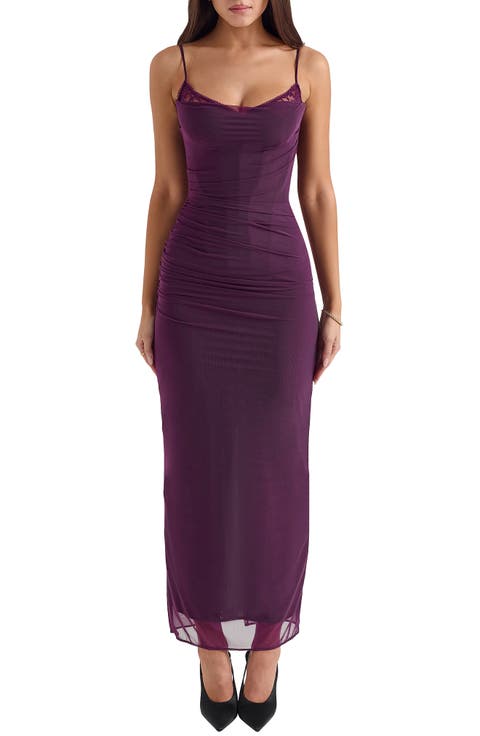 Nalini Mesh & Lace Corset Gown