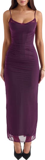 Nalini Mesh & Lace Corset Gown